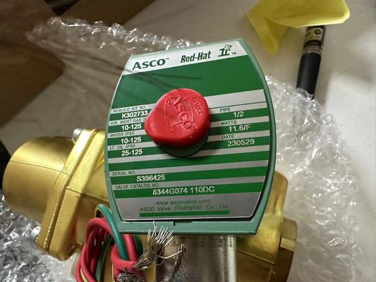8344G074 110V Emerson ASCO elektrisch klep 4 Way 1/2 " NPT Single elektrisch klep Messing lichaam