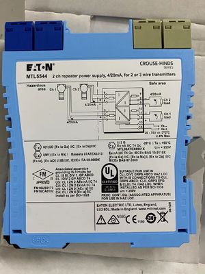 MTL5544 Eaton MTL 2 Channel Zener Barrier Power Supply Repeater
