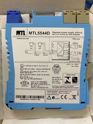MTL5544D Repeater stroomtoevoer MTL-instrumenten 4/20ma Voor 2 of 3 draadtransmitters Twee uitgangen