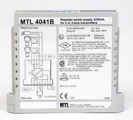 MTL4041B MTL Instrumenten Repeater Stroomtoevoer Nummer van kanalen Eén