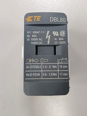 TE Connectivity / Entrelec DBL80 Power Distribution Blocks Lineariteitsfout 0,1% Schakelfrequentie ≤ 10 Hz Industrie standaard