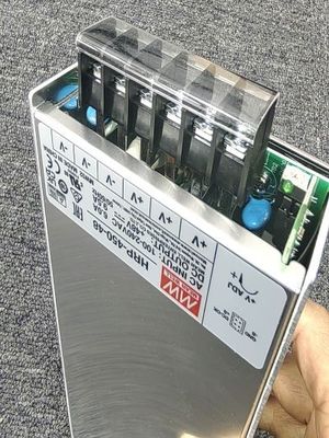 Gemiddeld goed HRP-450-48 48Vdc 9.5A PFC stroomvoorziening 8 Analoog uitgangen Compact 100 mm x 100 mm x 100 mm Grootte