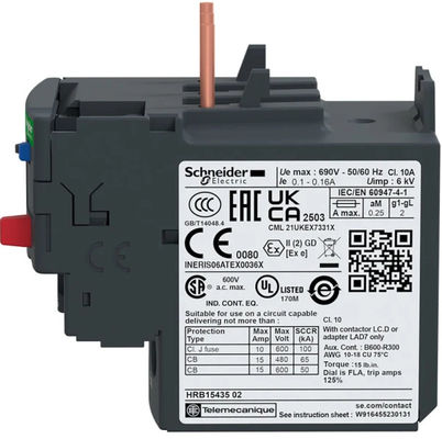 Duurzame Schneider Electric LRD21 Thermal Overload Relay met 7.874" 200.00mm Montage Hole Spacing en NAMUR Interface