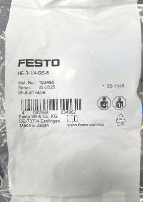 Festo HE-3-14-QS-8 Afsluiting van de klep