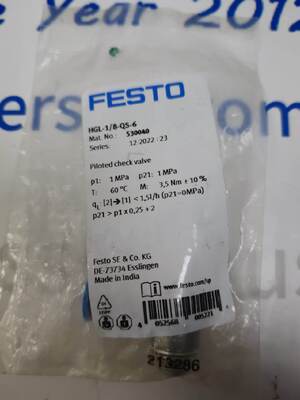 Festo HGL-1/8-QS-6 gecontroleerde controleventiel