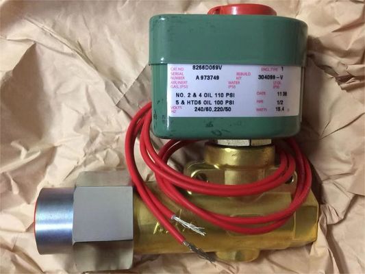 8266D069V 1/2" NPT Emerson ASCO 2 Way Solenoïde Valve Brandstof olie 120VAC 1/4"