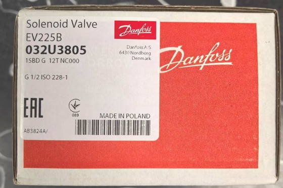 Danfoss-solenoïde klep, EV225B, functie: NC, G, 1/2, 3 m3/h, PTFE 032U3805